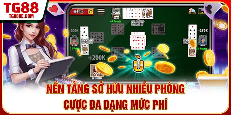 Nền tảng sở hữu nhiều phòng cược đa dạng mức phí